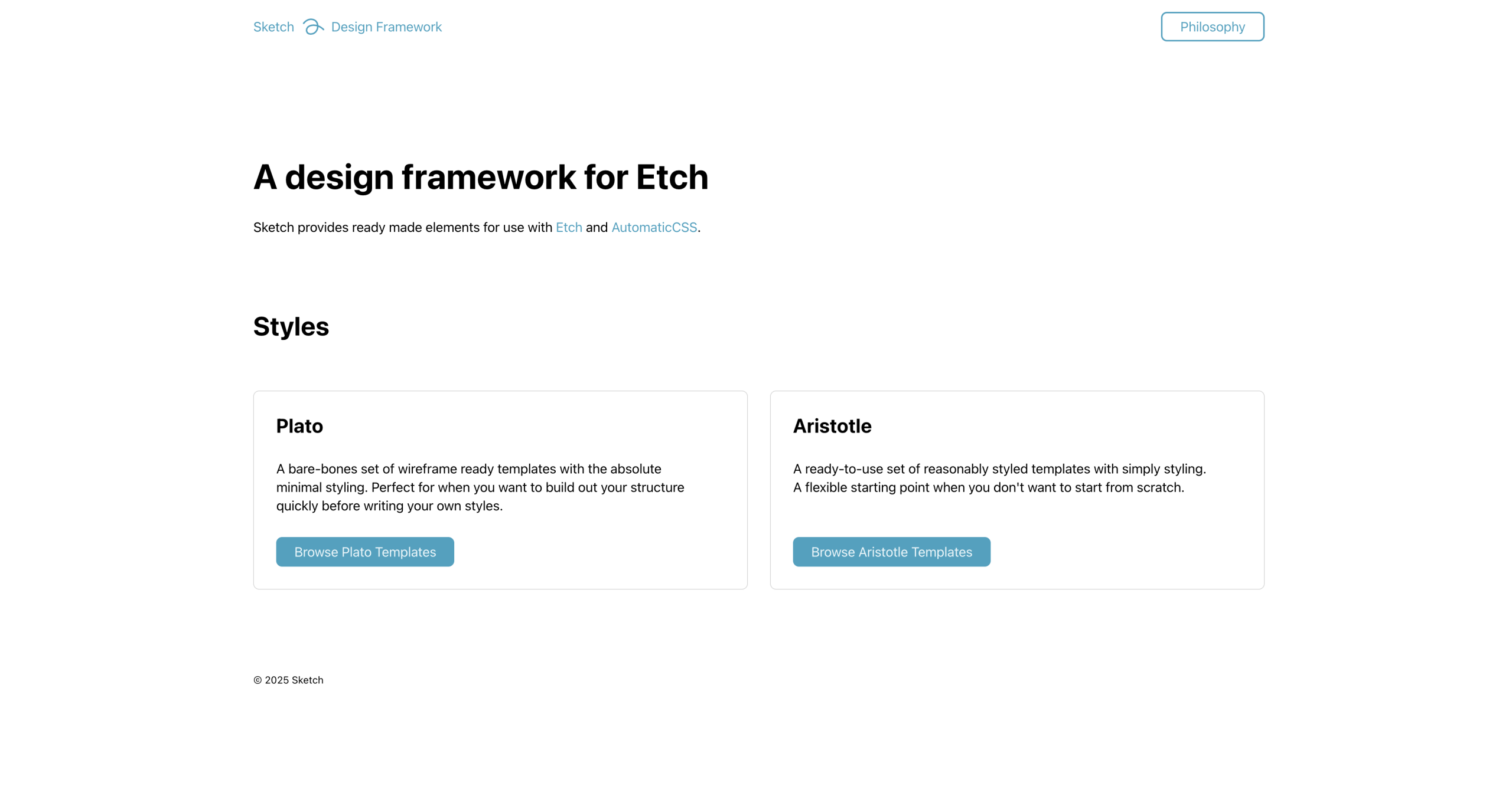 The Home Page of Sketch Design Framework