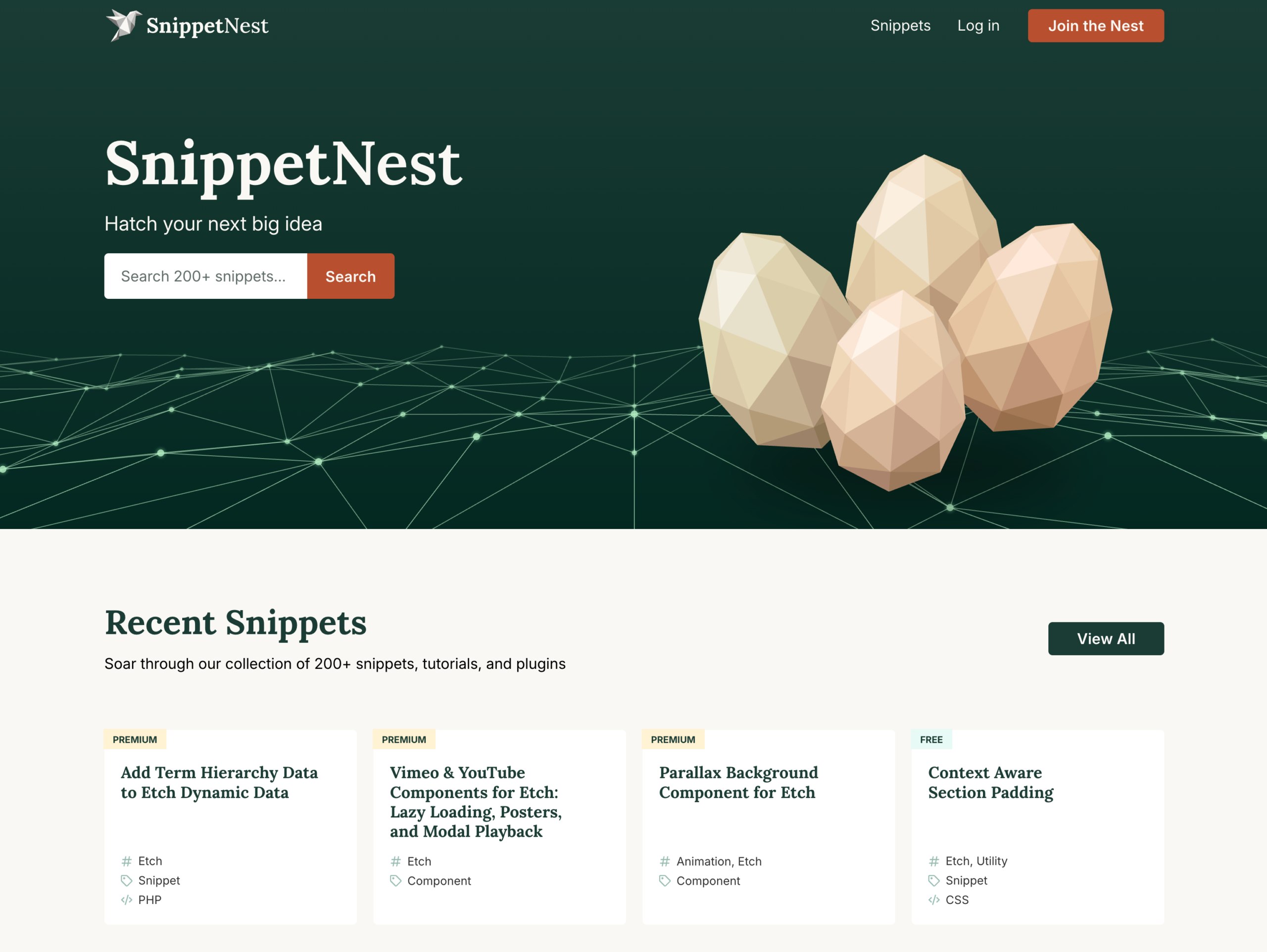 The Home Page of SnippetNest